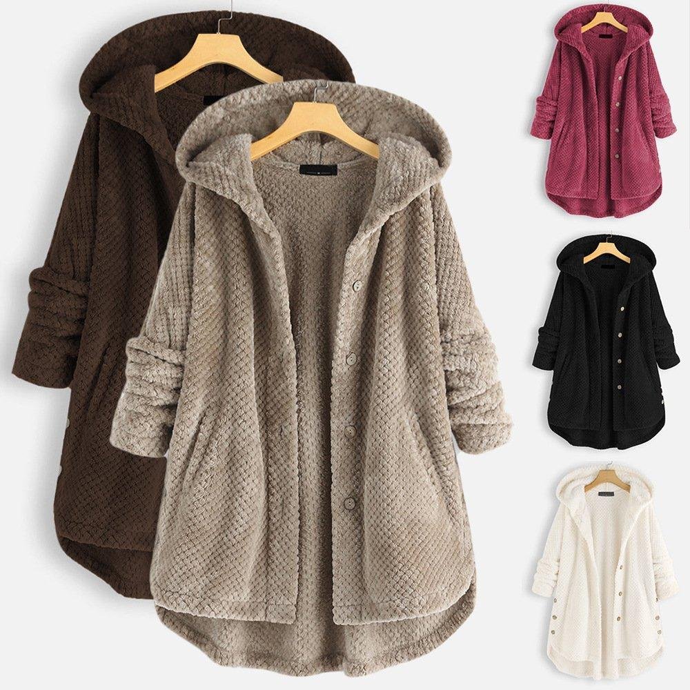 Winter Hooded Double Faced Fleece Sweater Coat