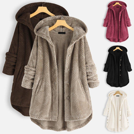 Winter Hooded Double Faced Fleece Sweater Coat
