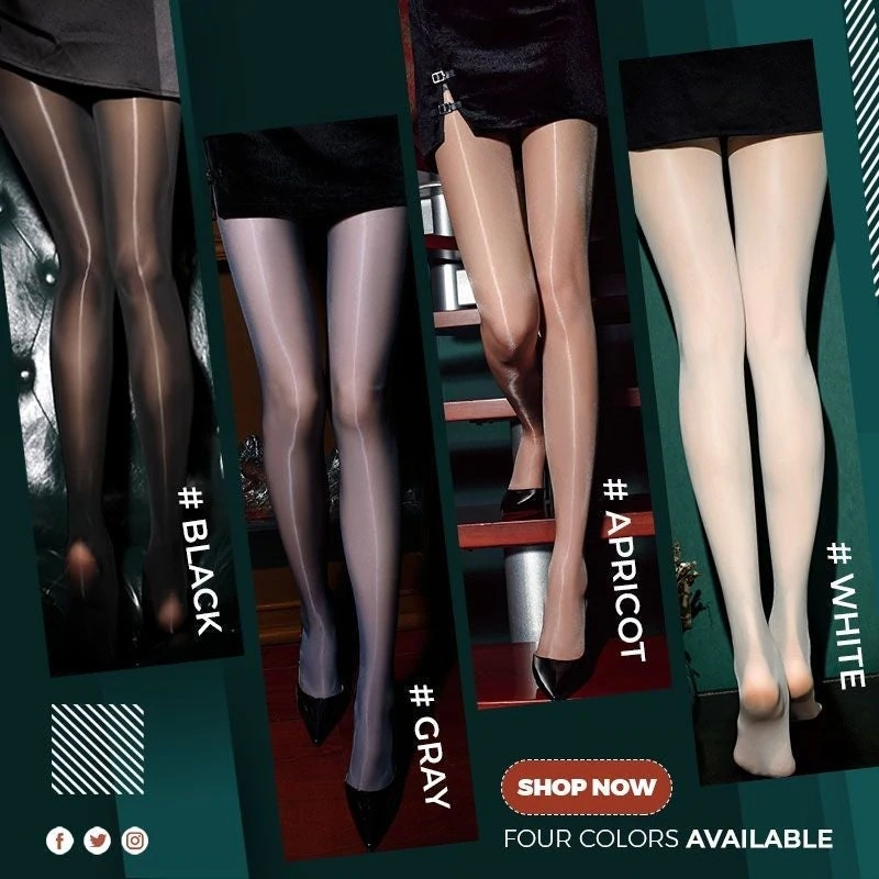 🔥4Pcs Plus Size Pearlescent Silk Stockings Pantyhose