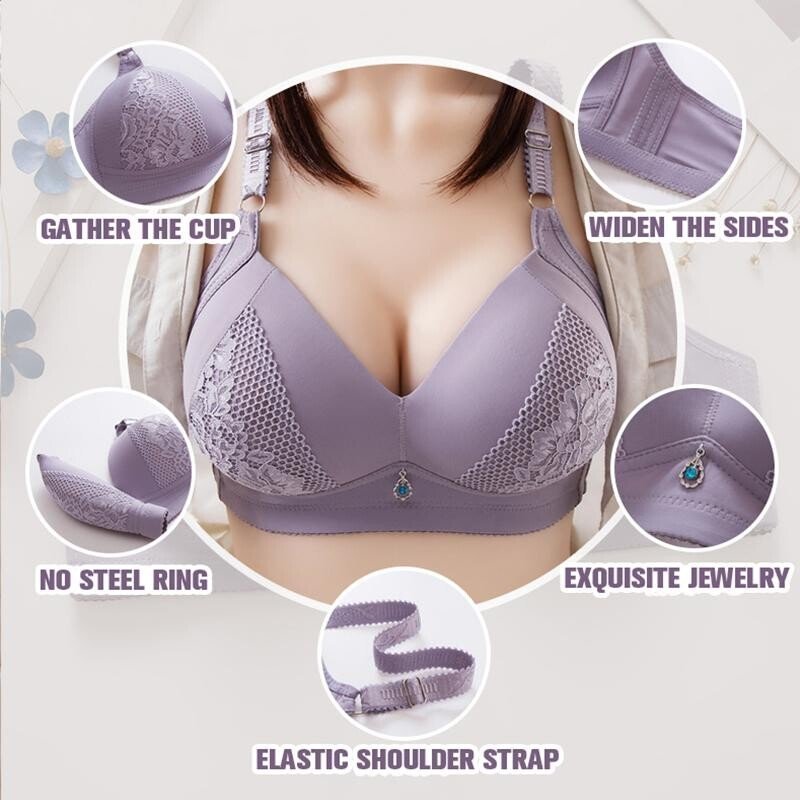 2022 Plus Size Bra Women Underwear Wire Free Comfort Soft Thin Breathable