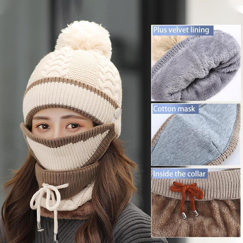 Winter Set Mask Hat Scarf