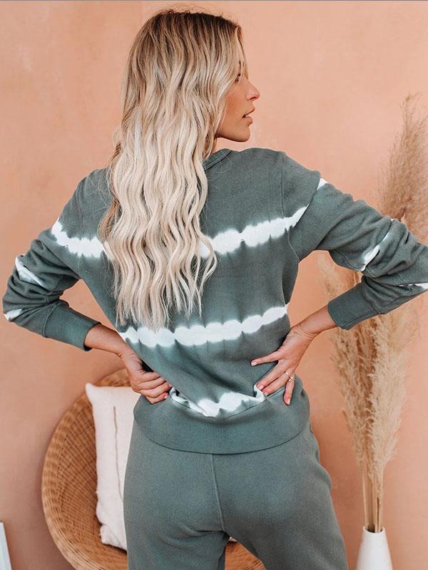 Stripe Long Sleeve Pocket Sweatsuit Longewear