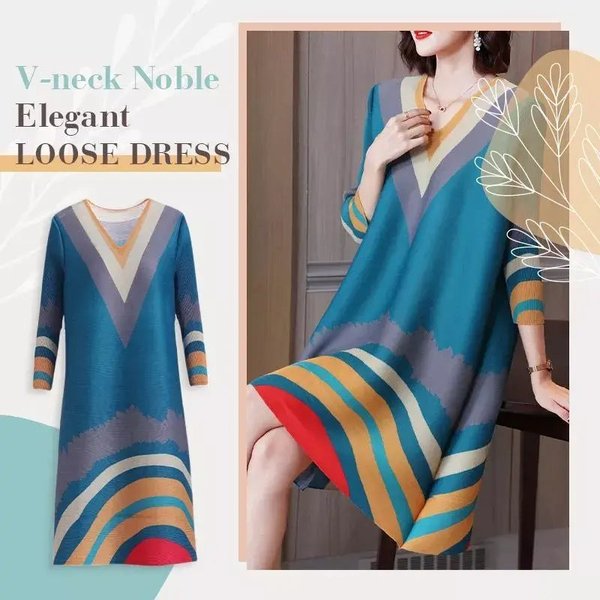 V-NECK NOBLE ELEGANT LOOSE DRESS HOT SALE