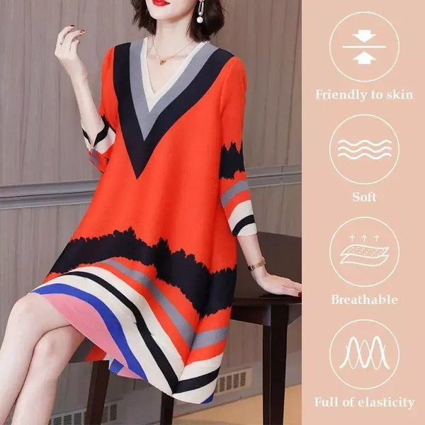 V-NECK NOBLE ELEGANT LOOSE DRESS HOT SALE