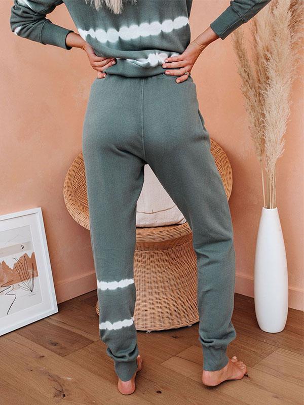 Stripe Long Sleeve Pocket Sweatsuit Longewear
