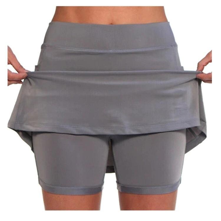 Women s Solid Color Mid waist Athletic Bottoms With Side Pocket 2 In 1 Liner Breathable Quick Dry Plus Size