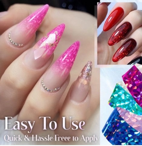 Reflective Mosaic Nail Art Transfer Foils Set of 12
