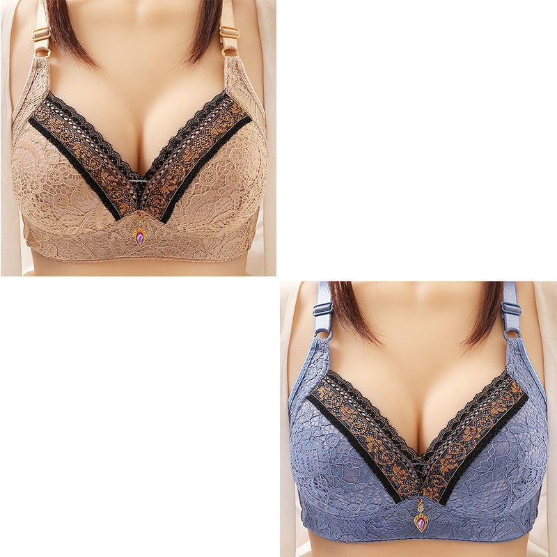 Womens sexy push up anti sagging no steel ring thin bra