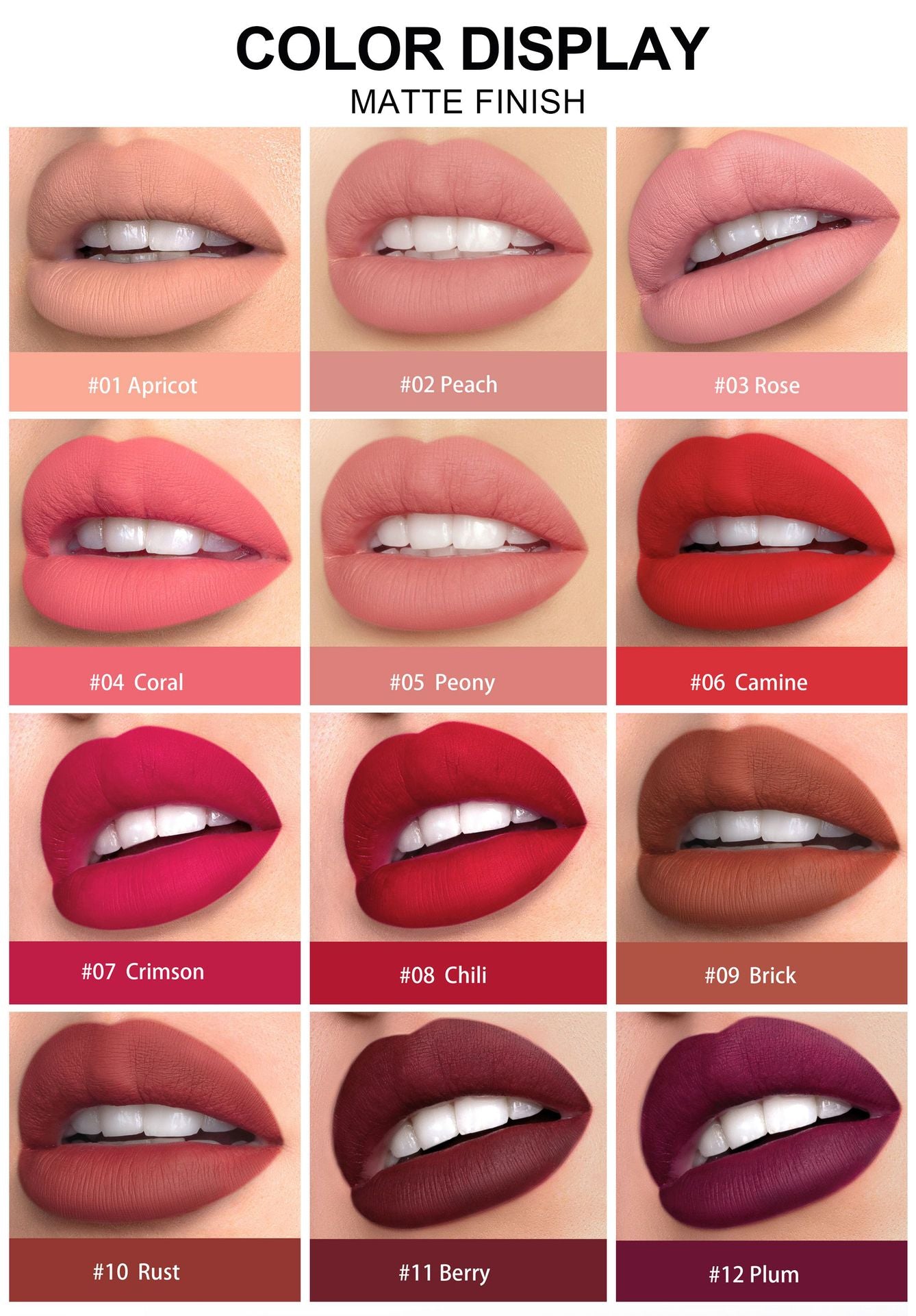 12 Colors Matte Lipstick Pen