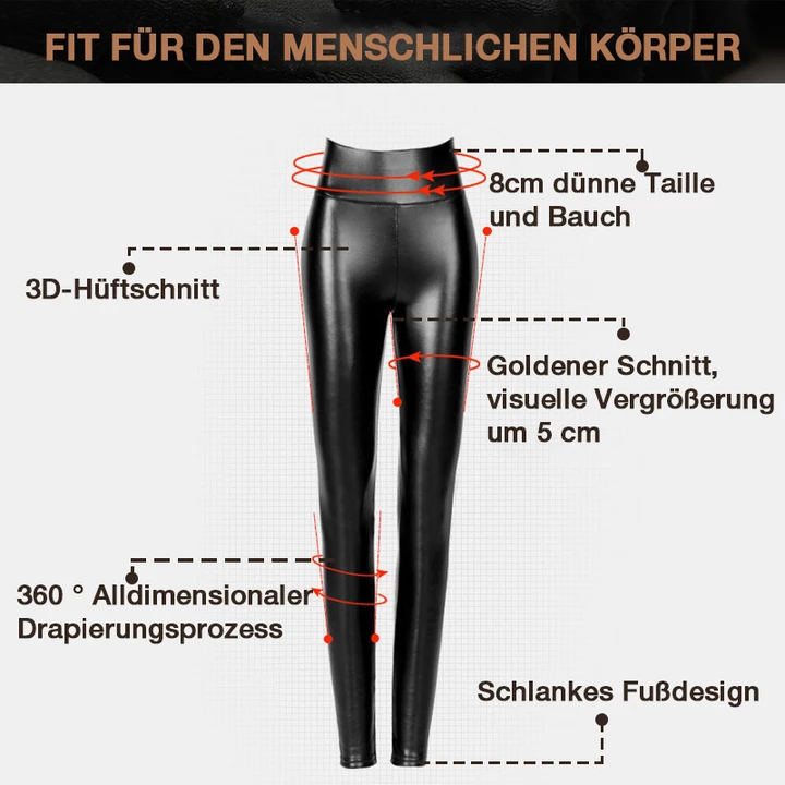 S shaped Thickened PU Leather Leggings