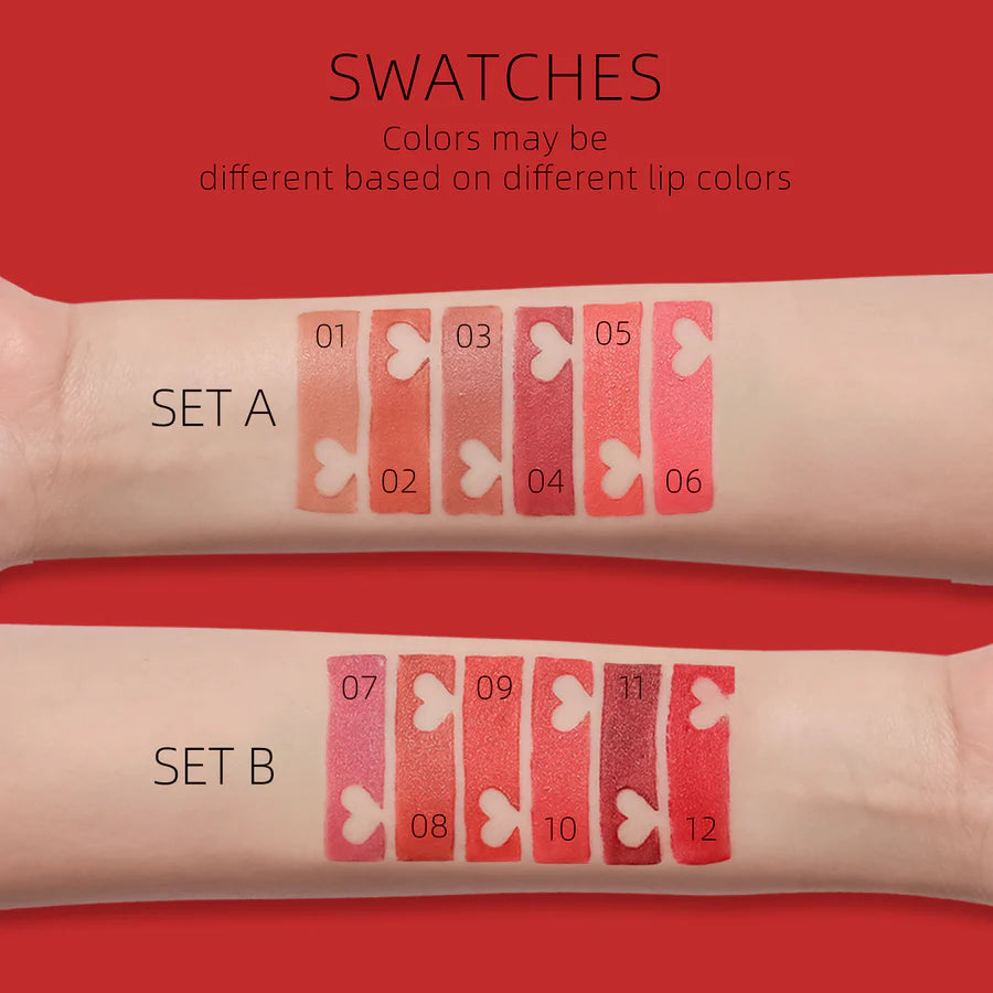 MATTE 12-COLOR SINGLE LIPSTICK NON-STICK CUP LIPSTICK
