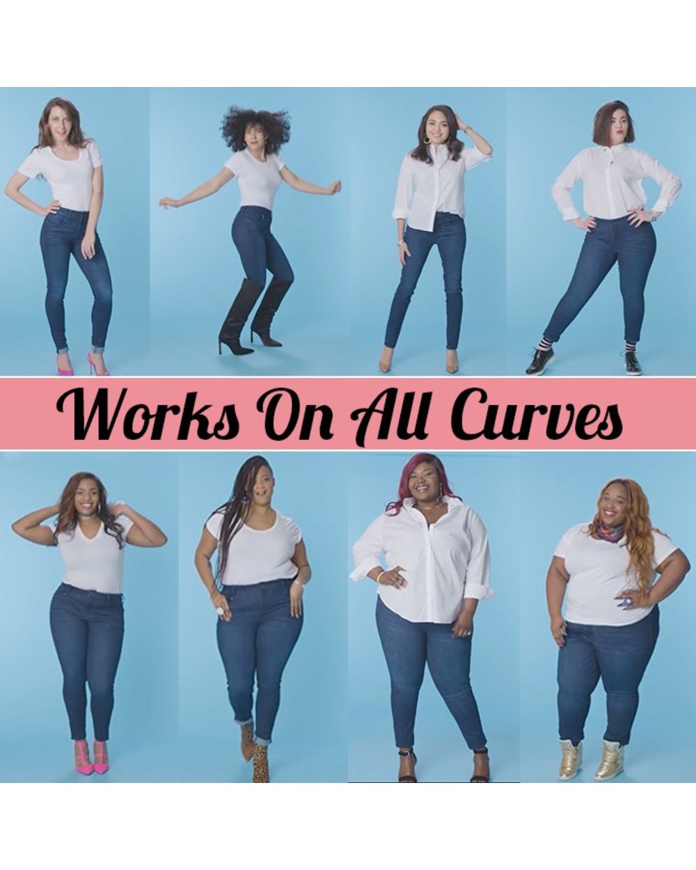 Groovyly Perfect Fit Skinny Stretch Plus Size Denim Jeans Leggings