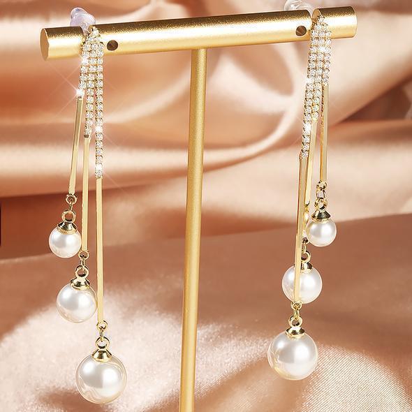 Pearl Tassel Long Earring
