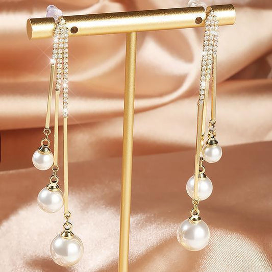 Pearl Tassel Long Earring