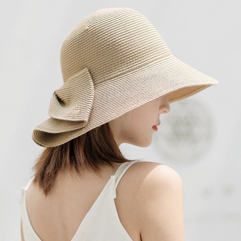 Handmade Foldable Bow Straw Hat