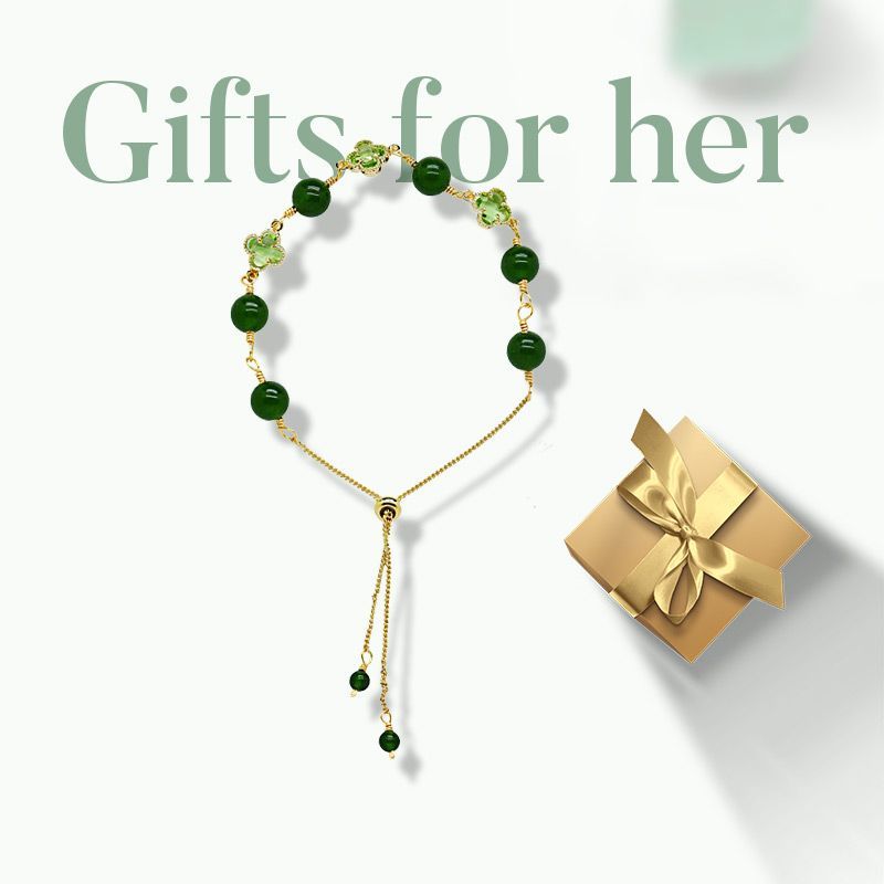 2022 FOUR LEAF CLOVER CHALCEDONY GOOD LUCK BRACELET