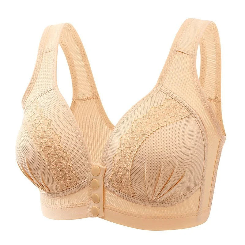 🎄Last day 75%OFF-2022 Front Button Breathable Skin-Friendly Cotton Bra