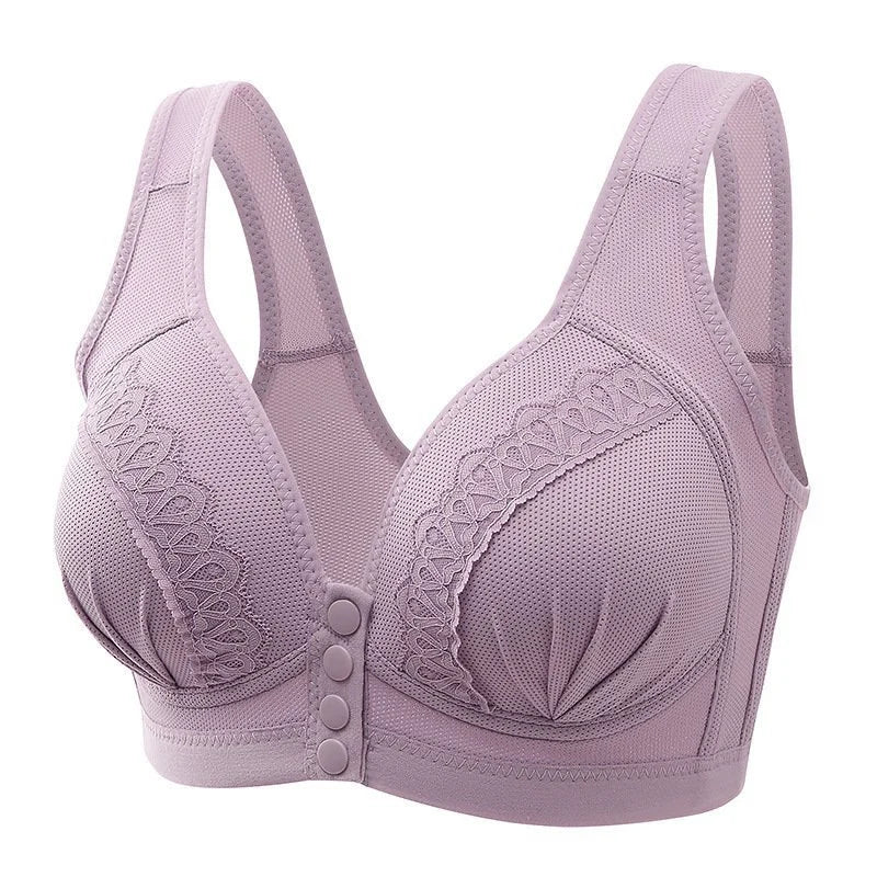 🎄Last day 75%OFF-2022 Front Button Breathable Skin-Friendly Cotton Bra