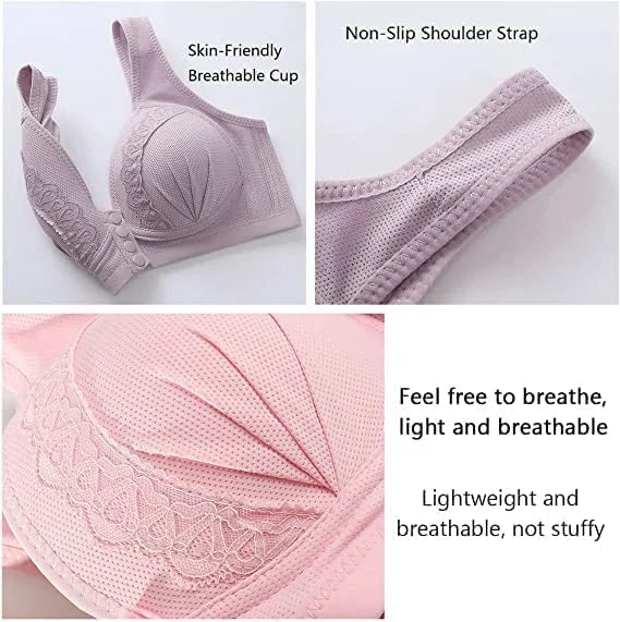 🎄Last day 75%OFF-2022 Front Button Breathable Skin-Friendly Cotton Bra