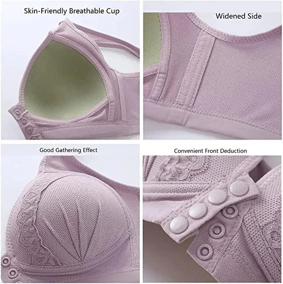 🎄Last day 75%OFF-2022 Front Button Breathable Skin-Friendly Cotton Bra