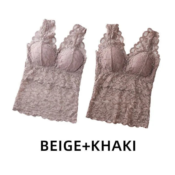 💖Last Day 49% OFF💖Long Lace Beauty Back Undershirt