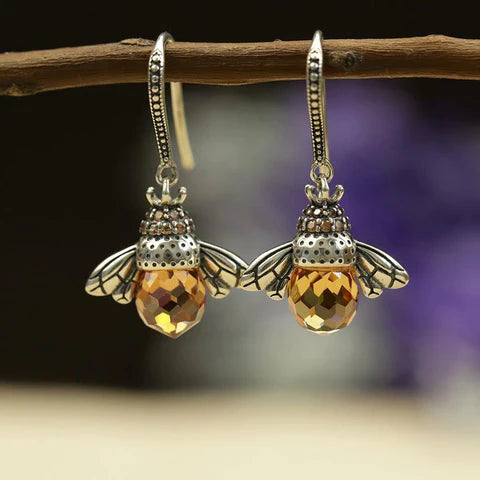 Queen Bee Crystal Drop Earrings