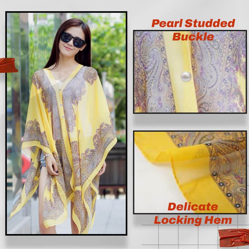 Versatile Sun Protection Chiffon Shawl