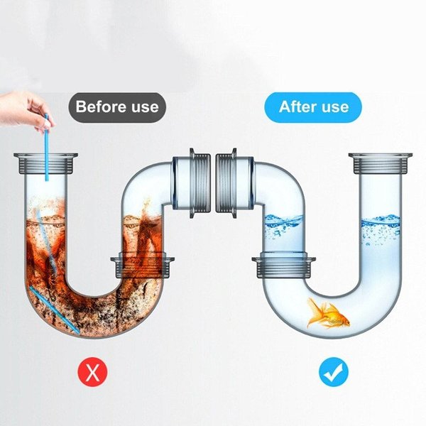 12 set Pipe Cleaning Sticks Oil Decontamination Kitchen Toilet Bathtub Drain Cleaneer