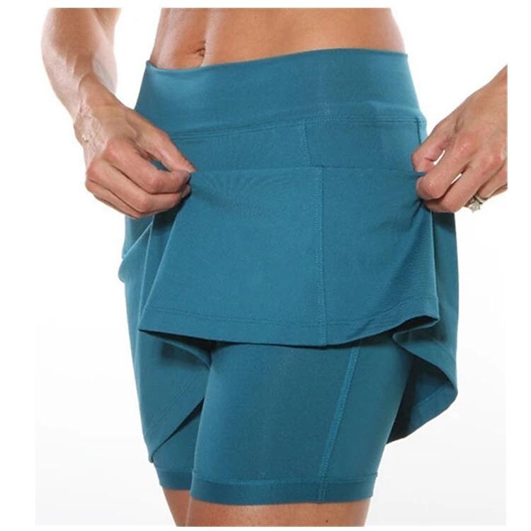 Women s Solid Color Mid waist Athletic Bottoms With Side Pocket 2 In 1 Liner Breathable Quick Dry Plus Size