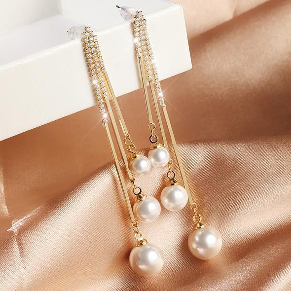 Pearl Tassel Long Earring