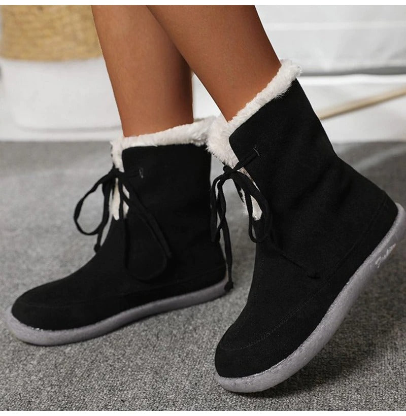 Women Diabetic Walking Snow Boots Warm Short Shoes