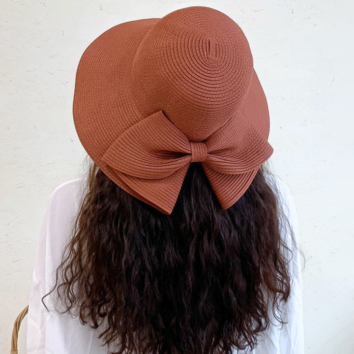 Handmade Foldable Bow Straw Hat