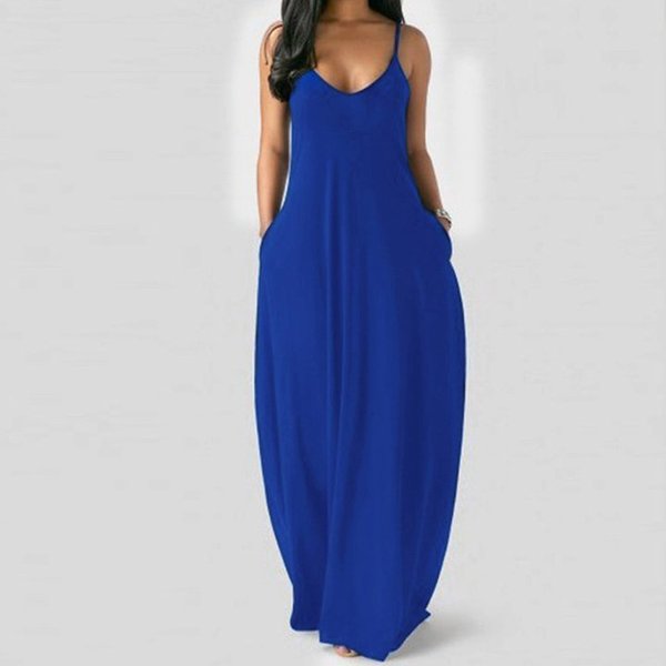 Solid Slant Pocket Dress