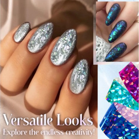 Reflective Mosaic Nail Art Transfer Foils Set of 12