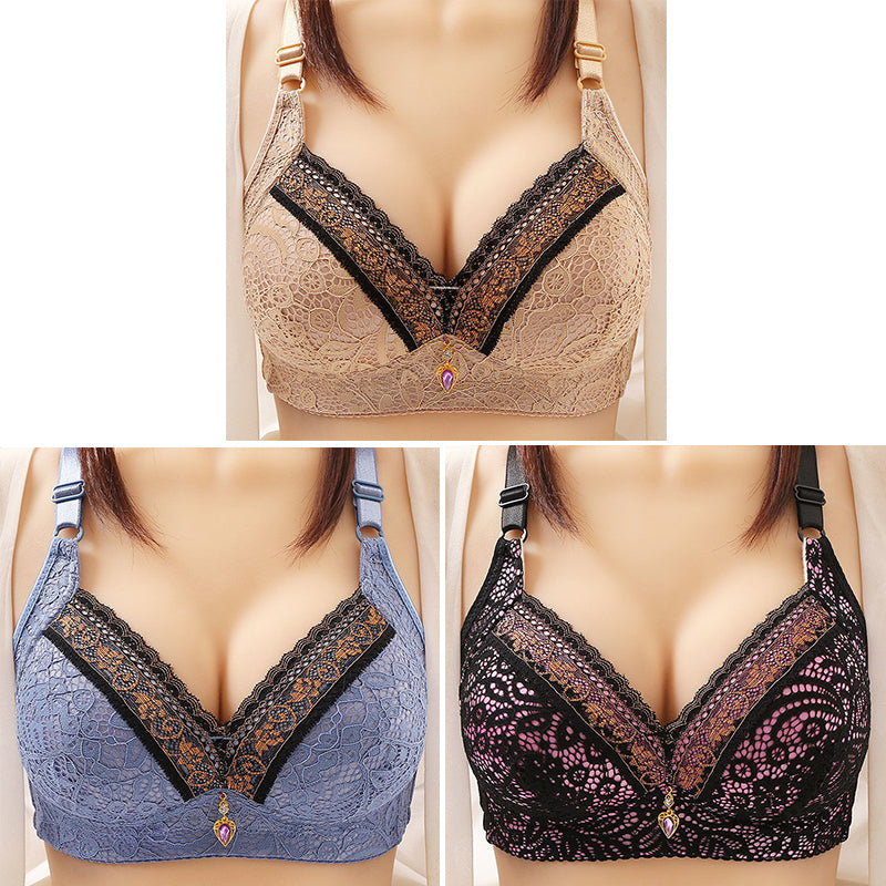 Womens sexy push up anti sagging no steel ring thin bra