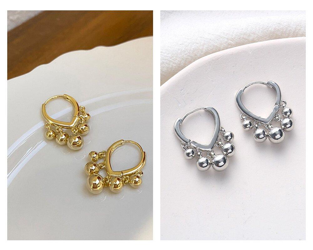 FRENCH DESIGN BALL DROP EARRINGS