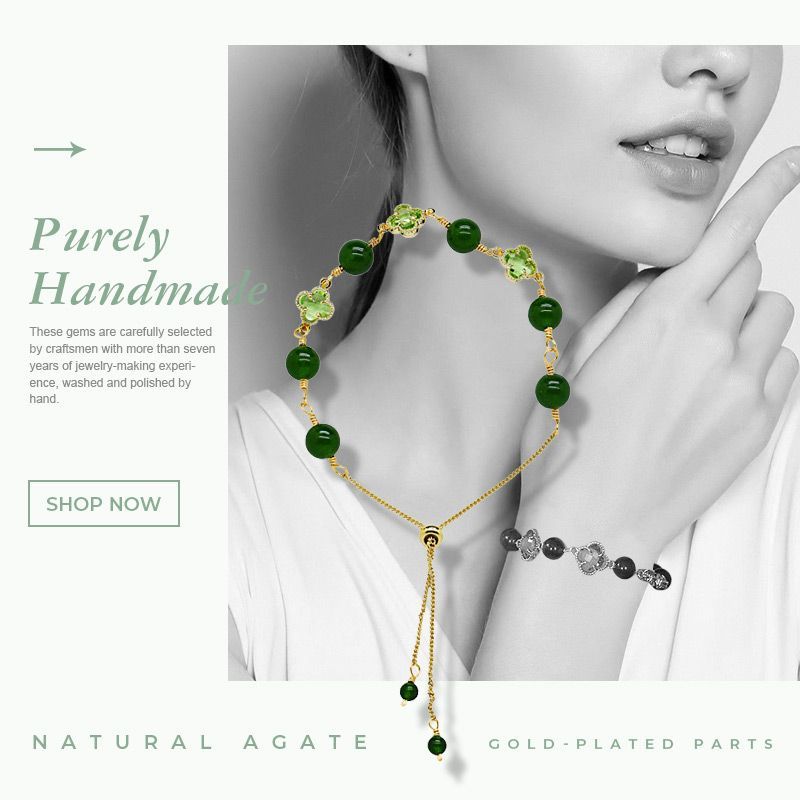 2022 FOUR LEAF CLOVER CHALCEDONY GOOD LUCK BRACELET