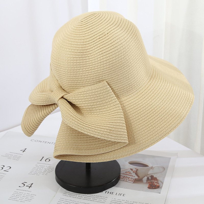 Handmade Foldable Bow Straw Hat