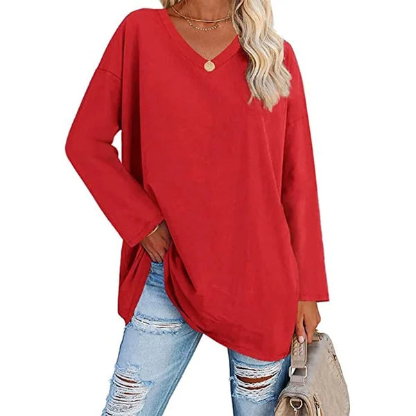 🔥Last Day Promotion-70% OFF💋Womens loose long sleeve fashion V-neck knit top