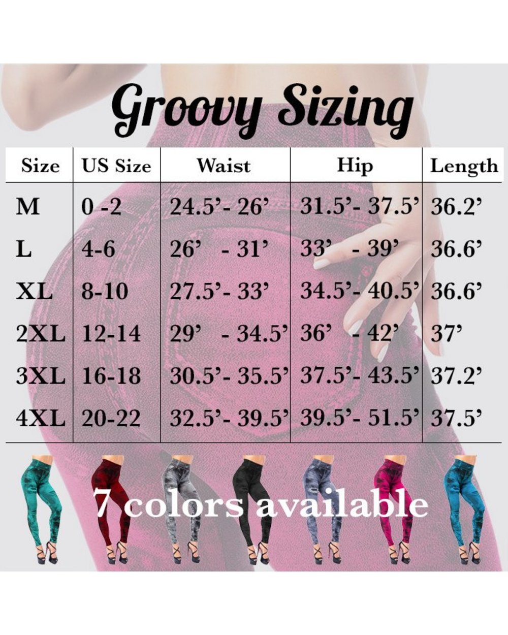 Groovyly Perfect Fit Skinny Stretch Plus Size Denim Jeans Leggings