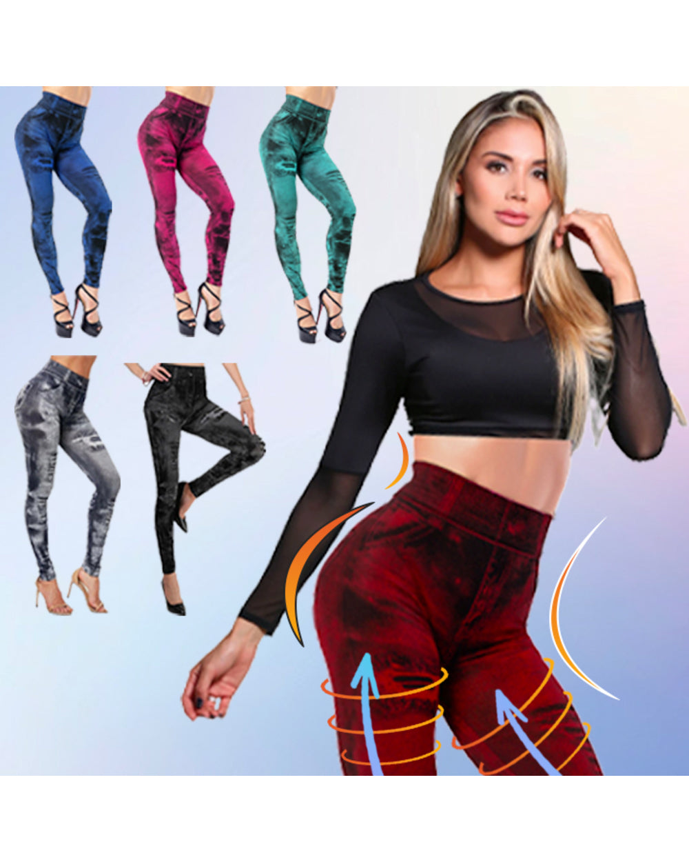 Groovyly Perfect Fit Skinny Stretch Plus Size Denim Jeans Leggings