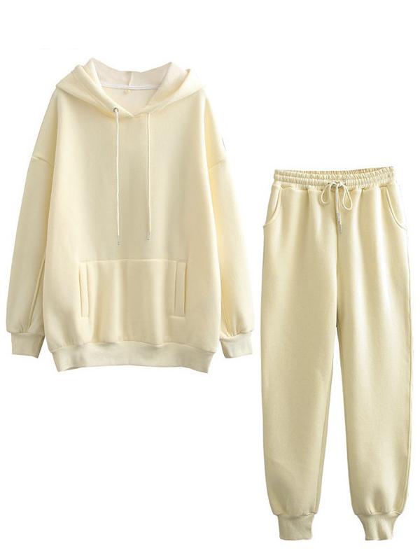 Casual Home Outfits Hooded Sweatshirt Set