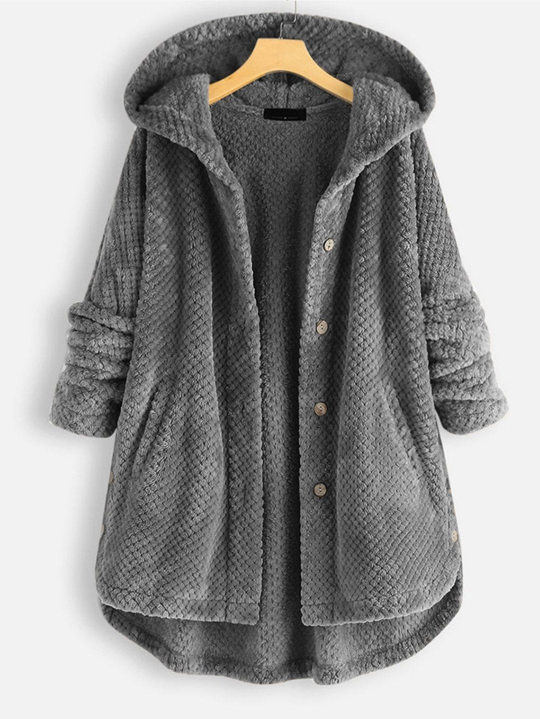 Winter Hooded Double Faced Fleece Sweater Coat