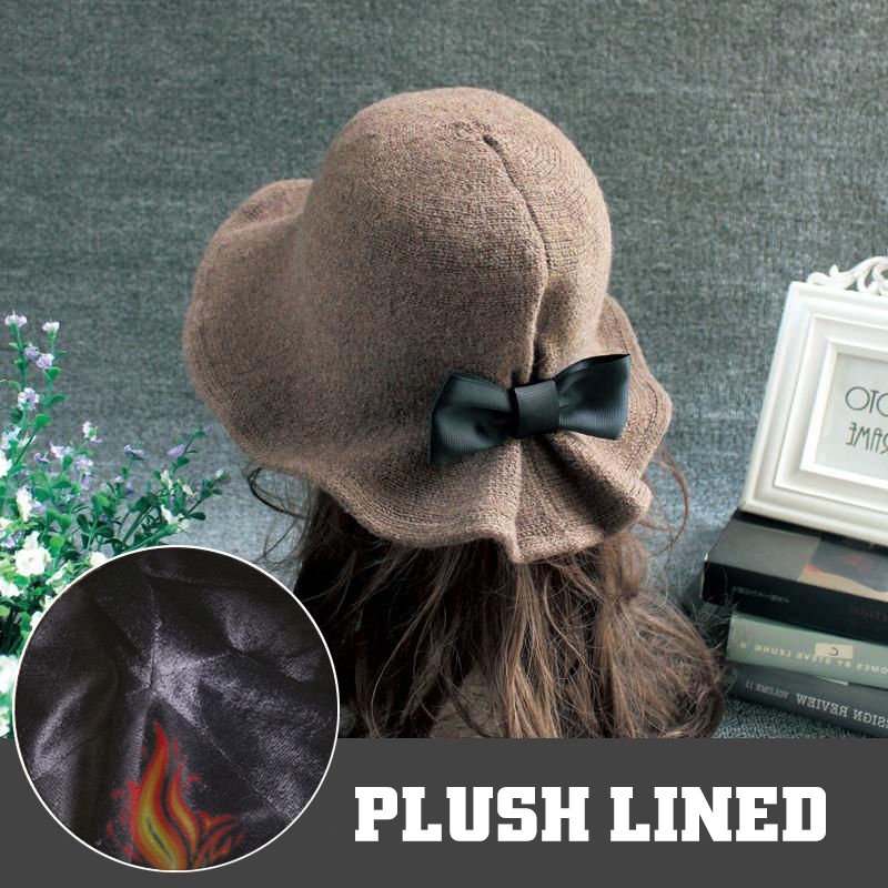 Adajustable Woolen Plush Lined Hat