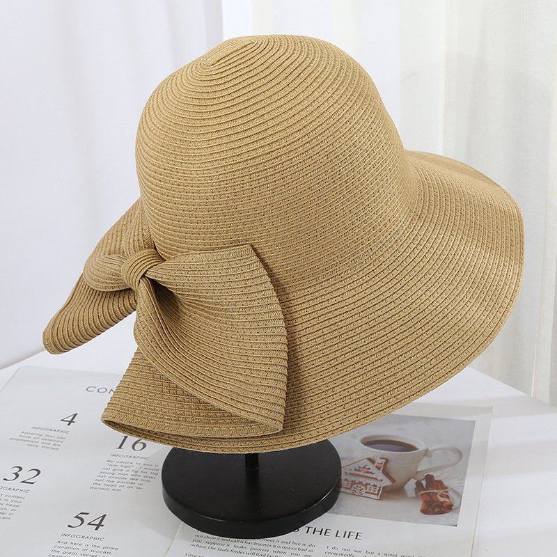 Handmade Foldable Bow Straw Hat