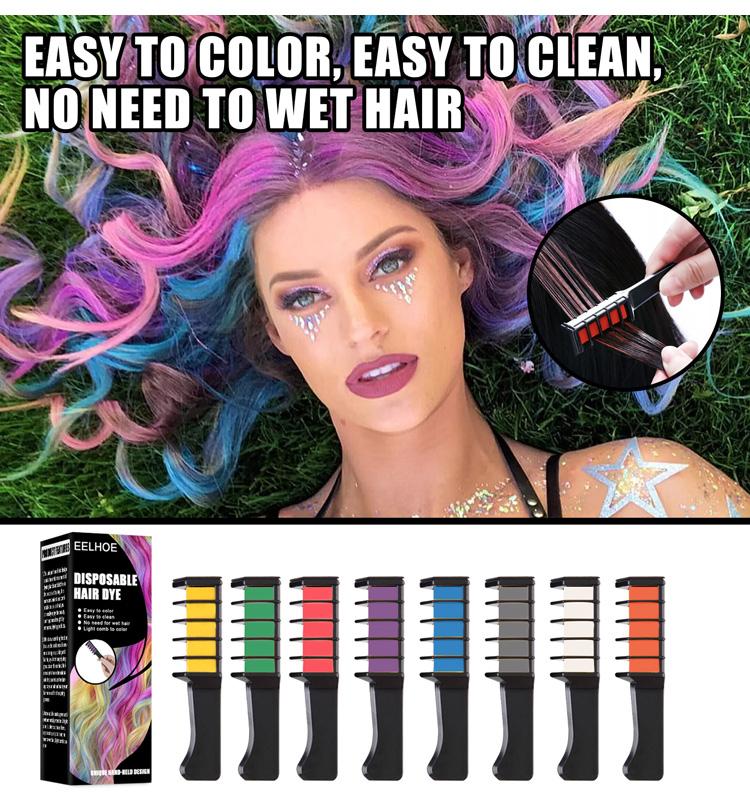 Disposable color hair dye comb