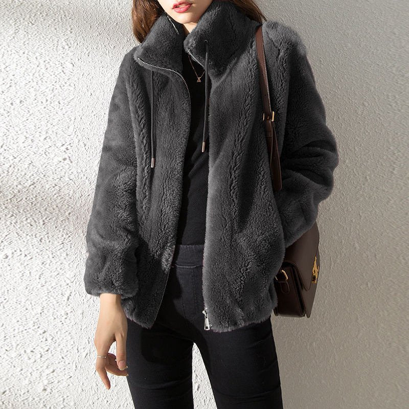 2022 Padded Coat Stand collar Double faced Fleece Jacket