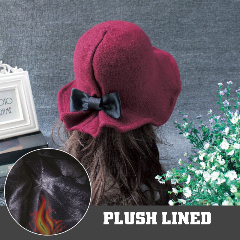 Adajustable Woolen Plush Lined Hat