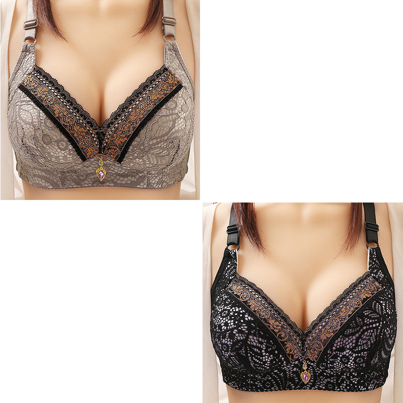 Womens sexy push up anti sagging no steel ring thin bra