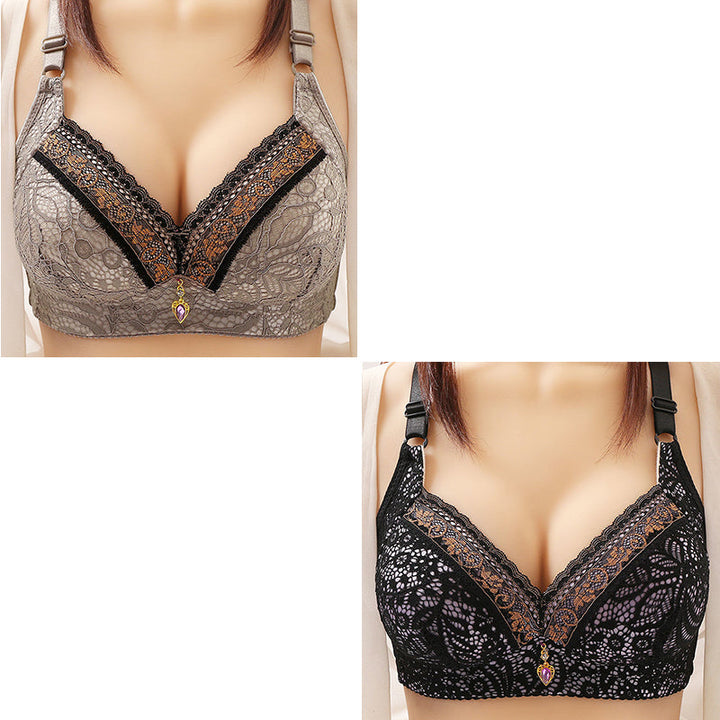 Womens sexy push up anti sagging no steel ring thin bra